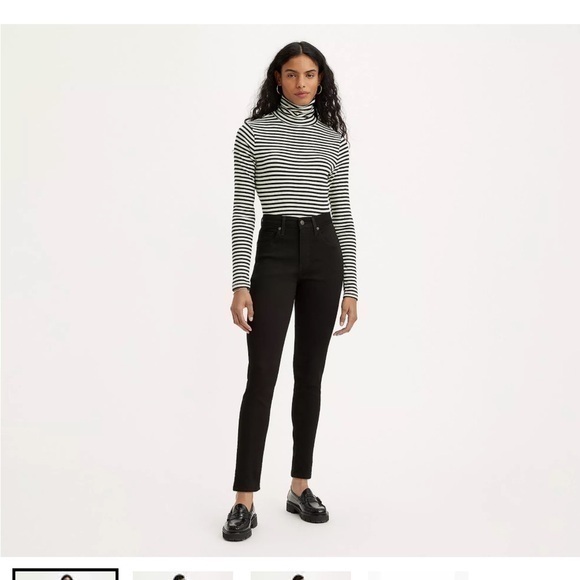 Levi's Denim - Levi’s 721 HIGH RISE SKINNY black button fly jeans 24W